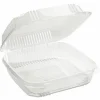 Pactiv Evergreen ClearView SmartLock Hinged Lid Container, 49 oz, 8.2 x 8.3 x 2.9, Clear, Plastic, 200/Carton