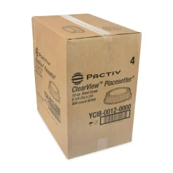 Pactiv Evergreen ClearView Dome-Style Lids with Tabs, Fluted, 3/4”H x 8-15/16”W x 8-15/16”D, Clear, Plastic, Carton Of 504 Lids