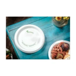 Pactiv Evergreen EarthChoice Pressware Dinnerware, Plates, 10”, White, Carton Of 300 Plates