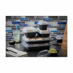 Pactiv Evergreen EarthChoice Entrée2Go Takeout Containers, 1”H x 11-3/4”W x 8-3/4”D, Clear, Case Of 200 Containers