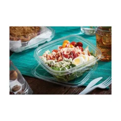 Pactiv Evergreen EarthChoice Square Bowls, 32 Oz, Clear, Plastic, Carton Of 300 Bowls