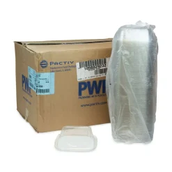 Pactiv Evergreen EarthChoice Square Bowls, 32 Oz, Clear, Plastic, Carton Of 300 Bowls