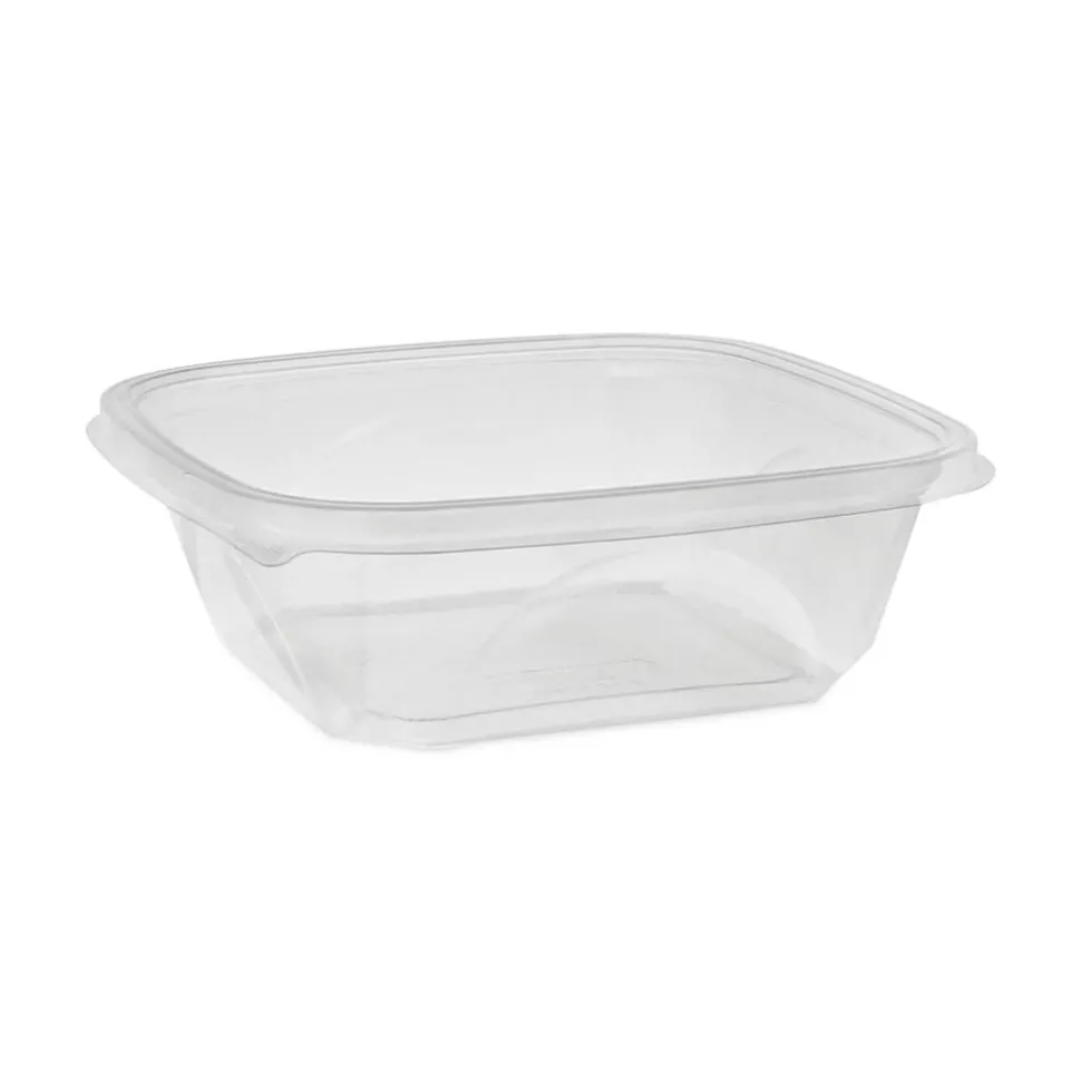 Pactiv Evergreen EarthChoice Square Bowls, 32 Oz, Clear, Plastic, Carton Of 300 Bowls