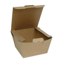 Pactiv Evergreen EarthChoice Tamper Evident OneBox Paper Boxes, 3-1/4”H x 4-1/2”W x 4-1/2”D, Case Of 200 Boxes