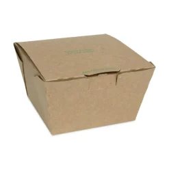 Pactiv Evergreen EarthChoice Tamper Evident OneBox Paper Boxes, 3-1/4”H x 4-1/2”W x 4-1/2”D, Case Of 200 Boxes