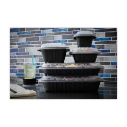 Pactiv Evergreen EarthChoice Entrée2Go Takeout Containers, 48 Oz, Black, Carton Of 200 Containers