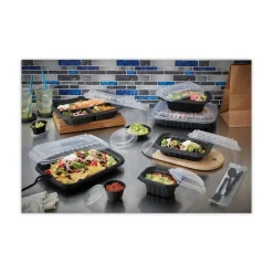 Pactiv Evergreen EarthChoice Entrée2Go Takeout Containers, 48 Oz, Black, Carton Of 200 Containers