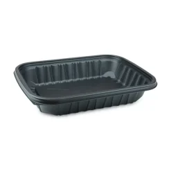 Pactiv Evergreen EarthChoice Entrée2Go Takeout Containers, 64 Oz, Black, Carton Of 200 Containers