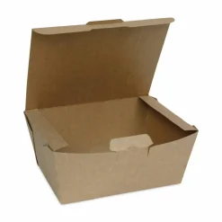 Pactiv Evergreen EarthChoice Tamper Evident OneBox Paper Boxes, 3-1/4”H x 6-9/16”W x 4-1/2”D, Case Of 160 Boxes