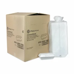 Pactiv Evergreen Foam Hinged Lid Containers, Single Tab Lock Hoagie, 9.8 x 5 x 3.3, White, 560/Carton