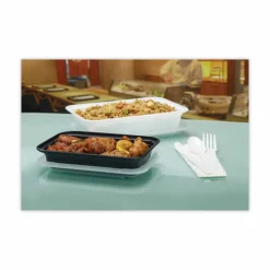 Pactiv Evergreen Newspring VERSAtainer Microwavable Containers, 16 oz, 7.4 x 5 x 2.2, Black/Clear, Plastic, 150/Carton