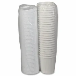Pactiv Evergreen Paper Round Food Containers With Lids, 16 Oz, White, Carton Of 250 Containers