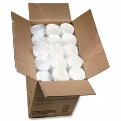 Pactiv Evergreen Paper Round Food Containers With Lids, 16 Oz, White, Carton Of 250 Containers
