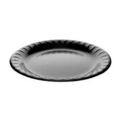 Pactiv Evergreen Placesetter Deluxe Laminated Foam Dinnerware, Plate, 9", Black, Carton Of 500 Plates