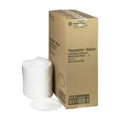 Pactiv Evergreen Placesetter Deluxe Laminated Foam Dinnerware, Plate, 8-15/16", Black, Carton Of 500 Plates