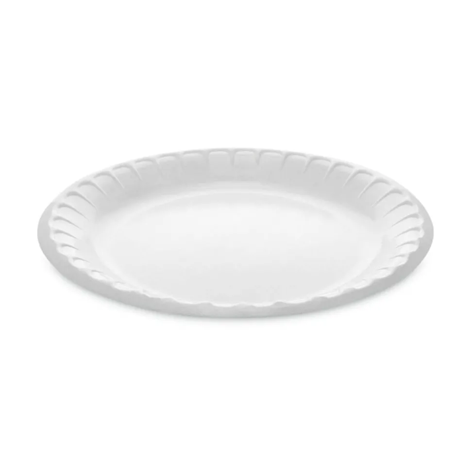 Pactiv Evergreen Placesetter Deluxe Laminated Foam Dinnerware, Plate, 8-15/16", Black, Carton Of 500 Plates