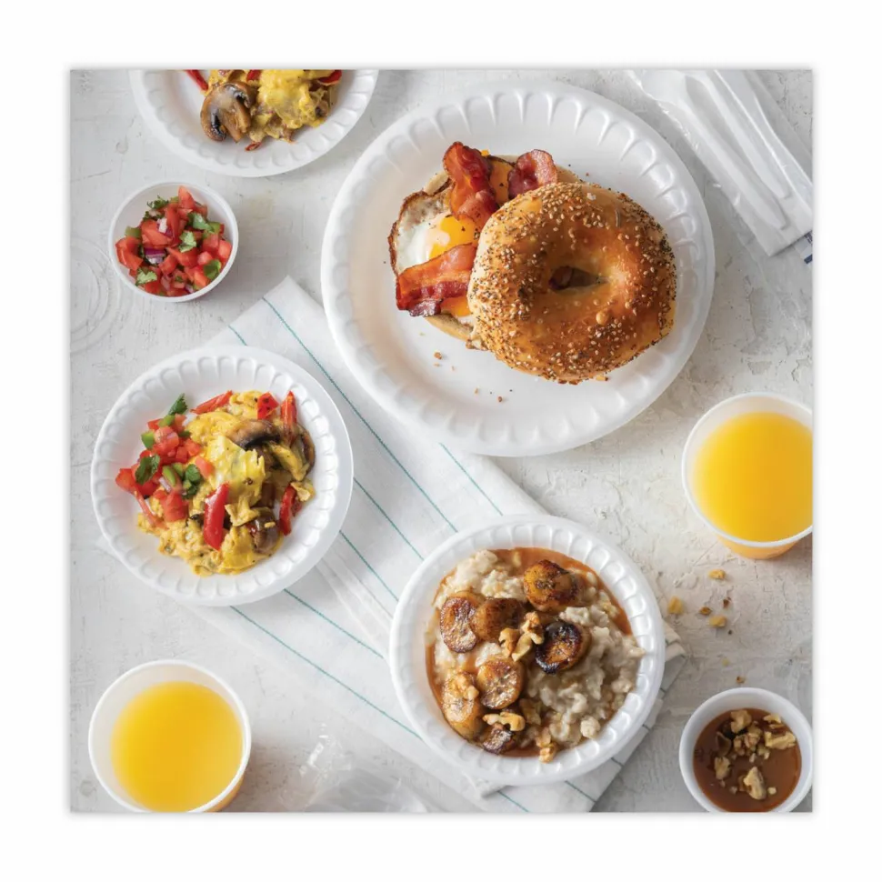 Pactiv Evergreen Placesetter Satin Non-Laminated Foam Dinnerware, Plate, 7" dia, White, 900/Carton