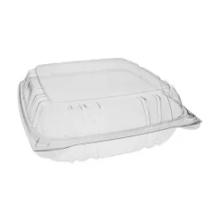 Pactiv Evergreen SENSATION SmartLock Hinged Lid Containers, 3-1/8”H x 9-1/4”W x 8-7/8”D, Clear, Carton Of 200 Containers