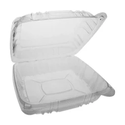 Pactiv Evergreen SENSATION SmartLock Hinged Lid Containers, 3-1/8”H x 9-1/4”W x 8-7/8”D, Clear, Carton Of 200 Containers