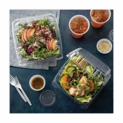 Pactiv Evergreen SENSATION SmartLock Hinged Lid Containers, 3-1/8”H x 9-1/4”W x 8-7/8”D, Clear, Carton Of 200 Containers