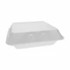 Pactiv Evergreen SmartLock Foam Hinged Lid Container, X-Large, 9.5 x 10.5 x 3.3, White, 250/Carton