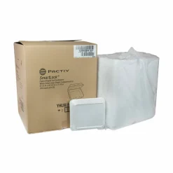 Pactiv Evergreen SmartLock Foam Hinged Lid Container, X-Large, 9.5 x 10.5 x 3.3, White, 250/Carton