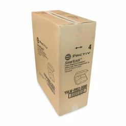 Pactiv Evergreen SmartLock Foam Hinged Lid Container, Large, 3 Compartments, 9 x 9.25 x 3.25, White, 150/Carton