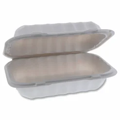 Pactiv Evergreen EarthChoice SmartLock Microwavable MFPP Hinged Lid Container, 9 x 6 x 3, White, Plastic, 270/Carton