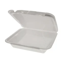 Pactiv Evergreen Foam Hinged-Lid Containers, Dual-Tab Lock, Happy Face, 2-1/4