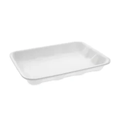 Pactiv Evergreen Foam Trays, Meat, #4D, 9-1/2" x 7" x 1-1/4", White, Pack Of 500 Trays