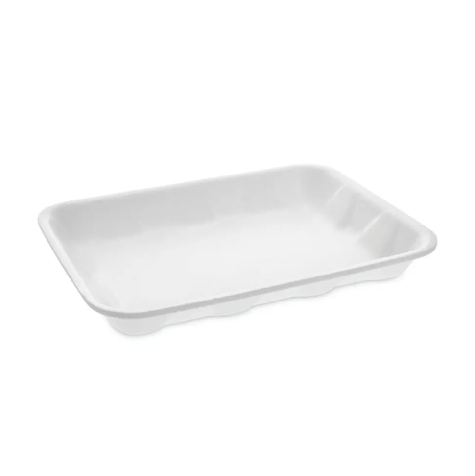 Pactiv Evergreen Foam Trays, Meat, #4D, 9-1/2" x 7" x 1-1/4", White, Pack Of 500 Trays