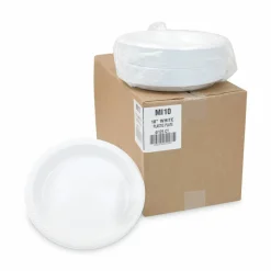 Pactiv Evergreen Meadoware Impact Plastic Dinnerware Plates, 10-1/4", White, Pack Of 500 Plates