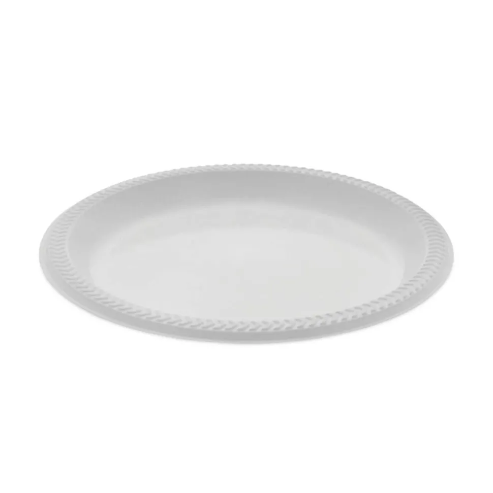 Pactiv Evergreen Meadoware Impact Plastic Dinnerware Plates, 8-7/8", White, Pack Of 400 Plates