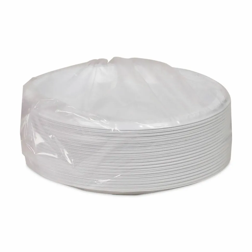 Pactiv Evergreen Meadoware Impact Plastic Dinnerware Plates, 8-7/8", White, Pack Of 400 Plates