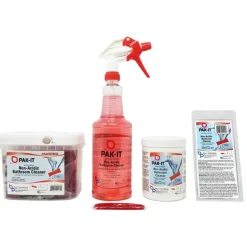 PAK-IT Color-Matching Trigger Spray Bottle, For Non-Acid Bathroom Cleaner, 32 Oz, Red