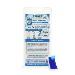 PAK-IT Glass And Hard-Surface Cleaner, Pleasant Scent, Pack Of 5
