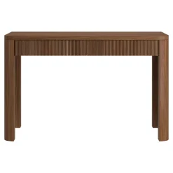 Palmera 47.5" Wide Rectangular Fluted Desk in Satin Walnut