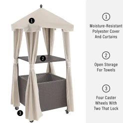Palm Harbor Outdoor Wicker Towel Valet