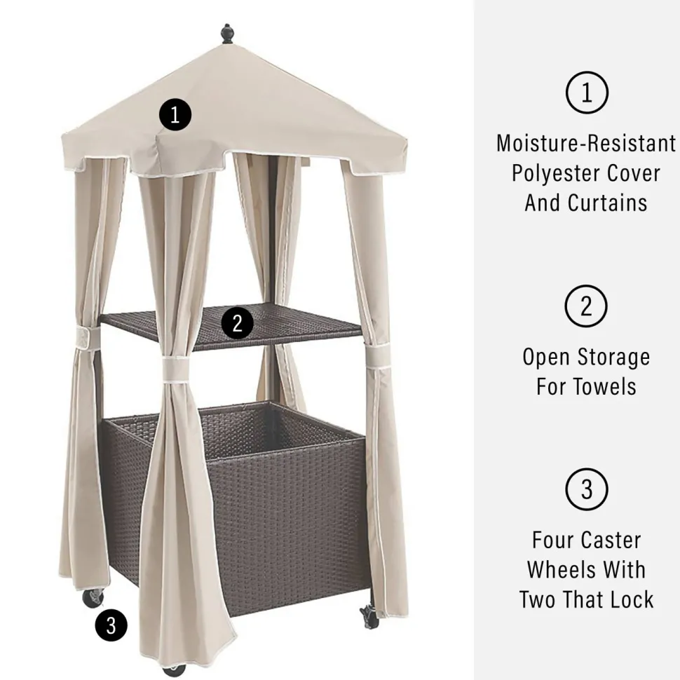 Palm Harbor Outdoor Wicker Towel Valet