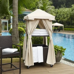 Palm Harbor Outdoor Wicker Towel Valet