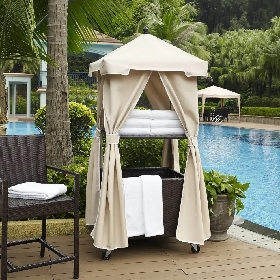 Palm Harbor Outdoor Wicker Towel Valet