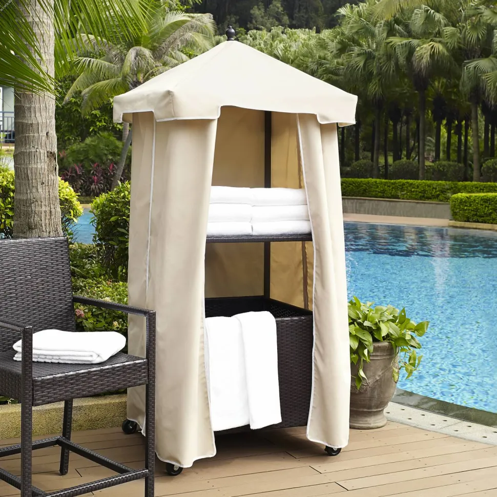 Palm Harbor Outdoor Wicker Towel Valet