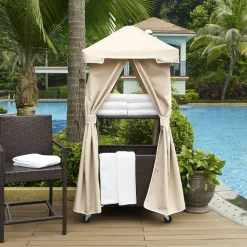 Palm Harbor Outdoor Wicker Towel Valet