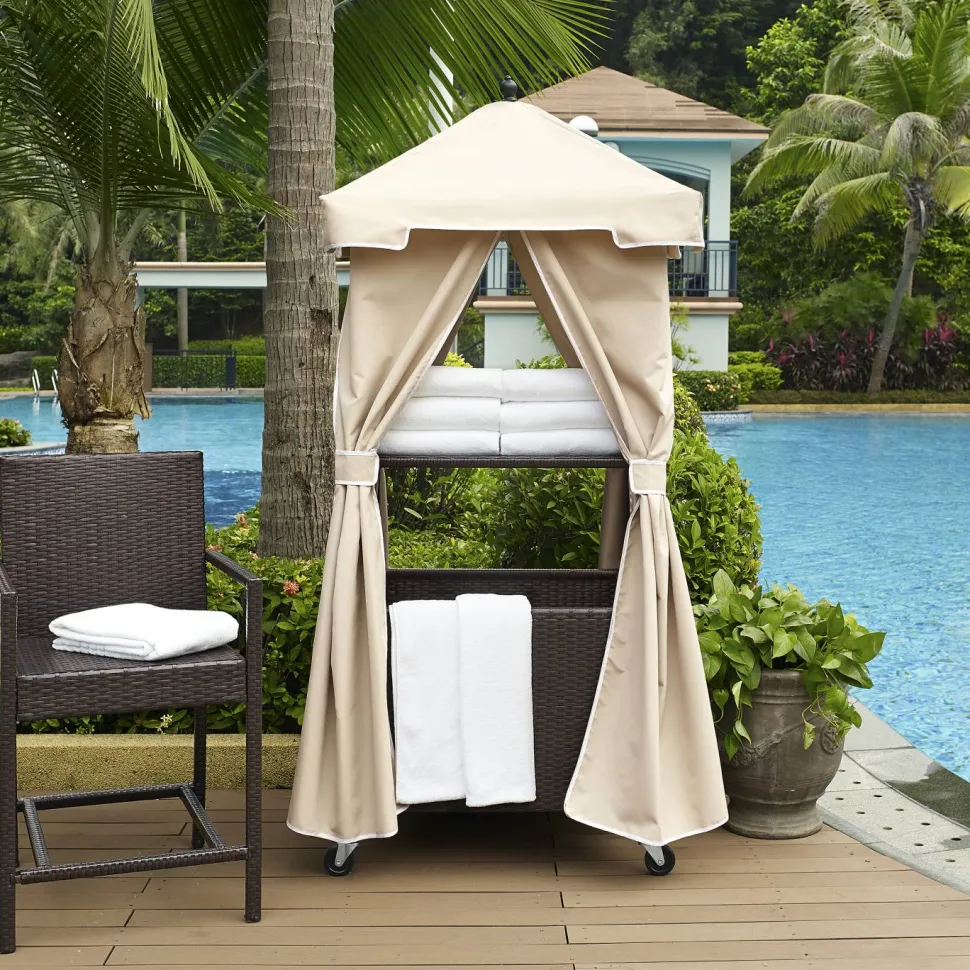 Palm Harbor Outdoor Wicker Towel Valet