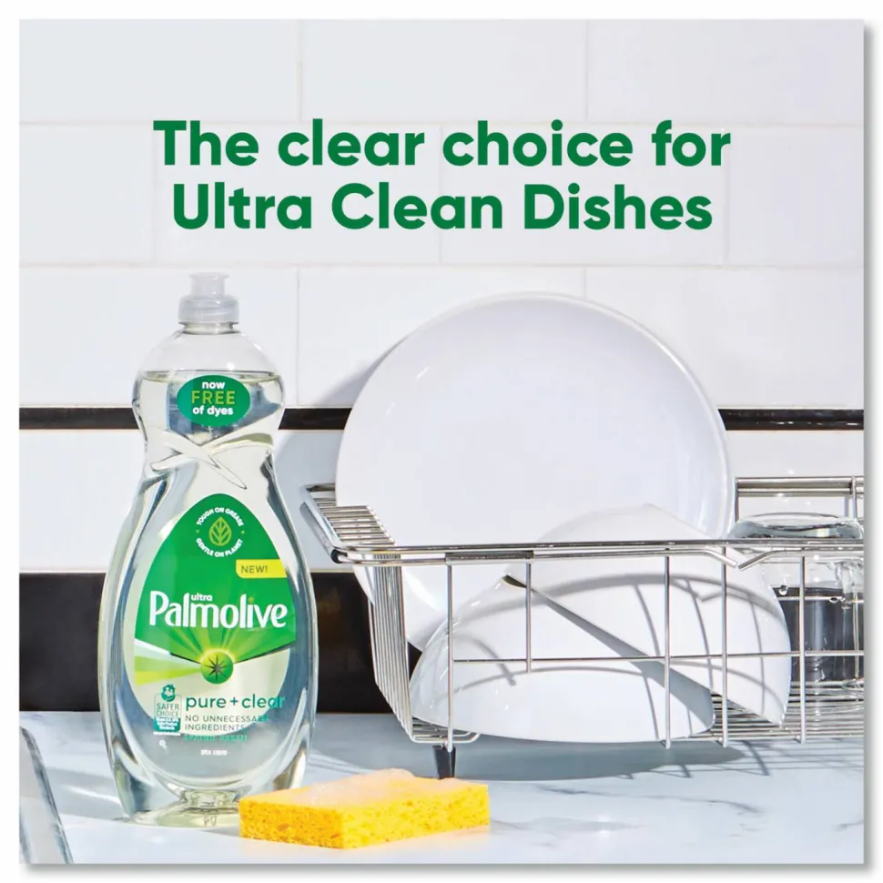 Palmolive Pure + Clear Dishwashing Liquid, Spring Fresh Scent, 32.5 oz Bottle, 9/Carton