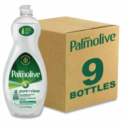 Palmolive Pure + Clear Dishwashing Liquid, Spring Fresh Scent, 32.5 oz Bottle, 9/Carton