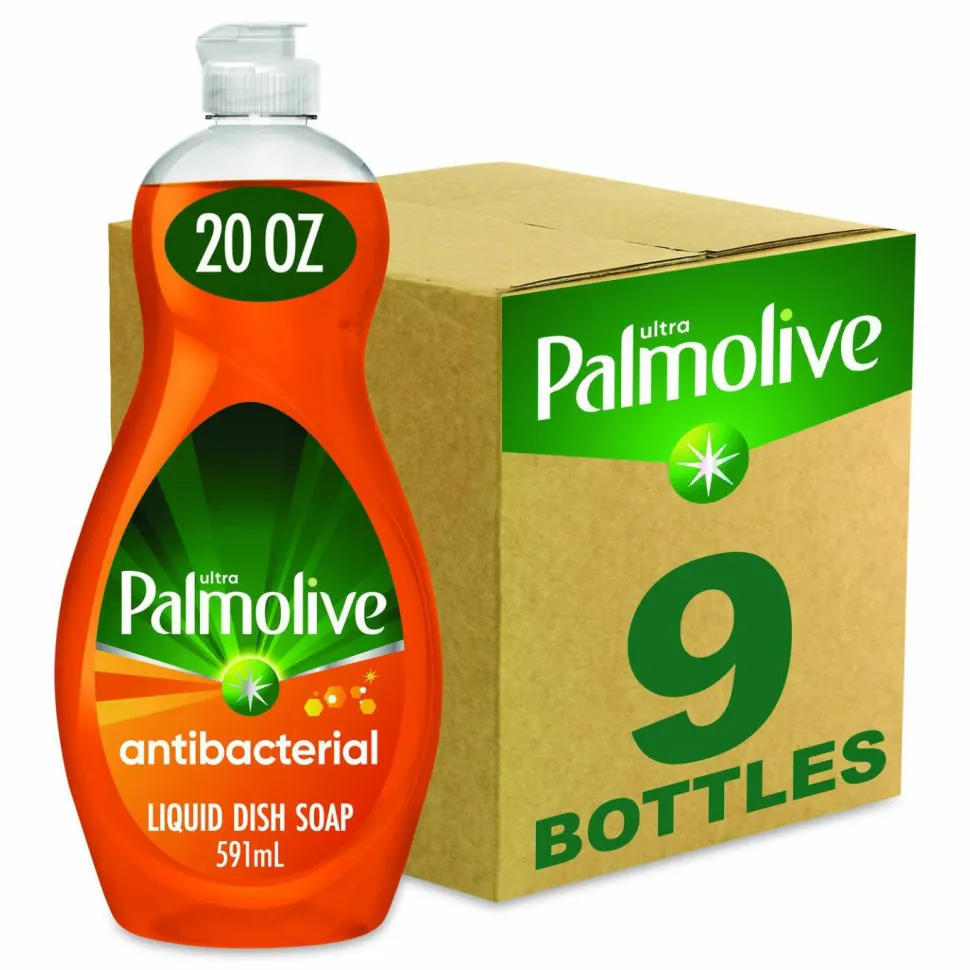 Palmolive Ultra Antibacterial Dishwashing Liquid, 20 oz Bottle, 9/Carton