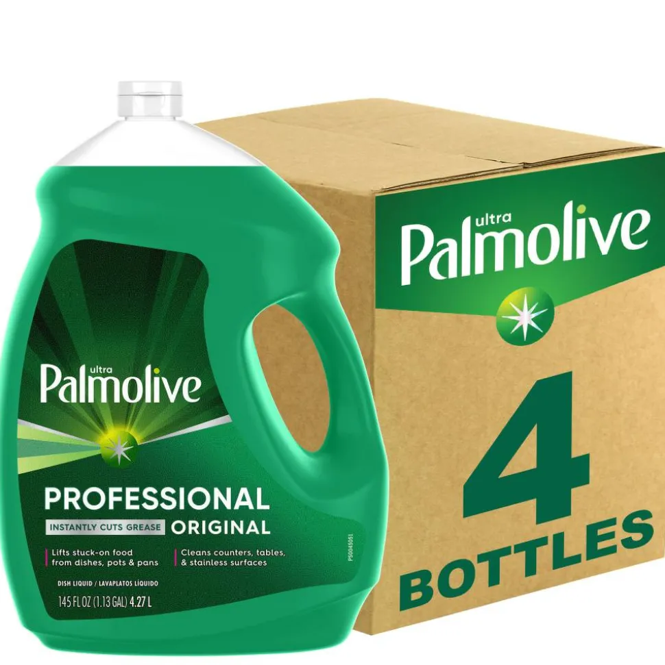 Palmolive Ultra Strength Liquid Dish Soap, 145 Oz, Green, Pack Of 4 Bottles