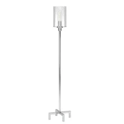 Panos 66.25" Tall Floor Lamp with Glass Shade in Polished Nickel/Clear