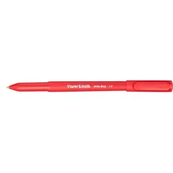 Paper Mate Ballpoint Stick Pens, Medium Point, 1.0 mm, Red Barrel, Red Ink, Pack Of 12